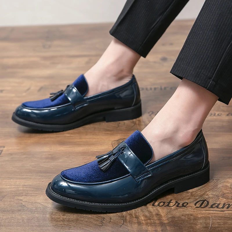 Men's Pointed Toe Suede Leather Oxfords Casual Dress Shoes Comfortable Breathable Slip-On Loafers for Business And Office
