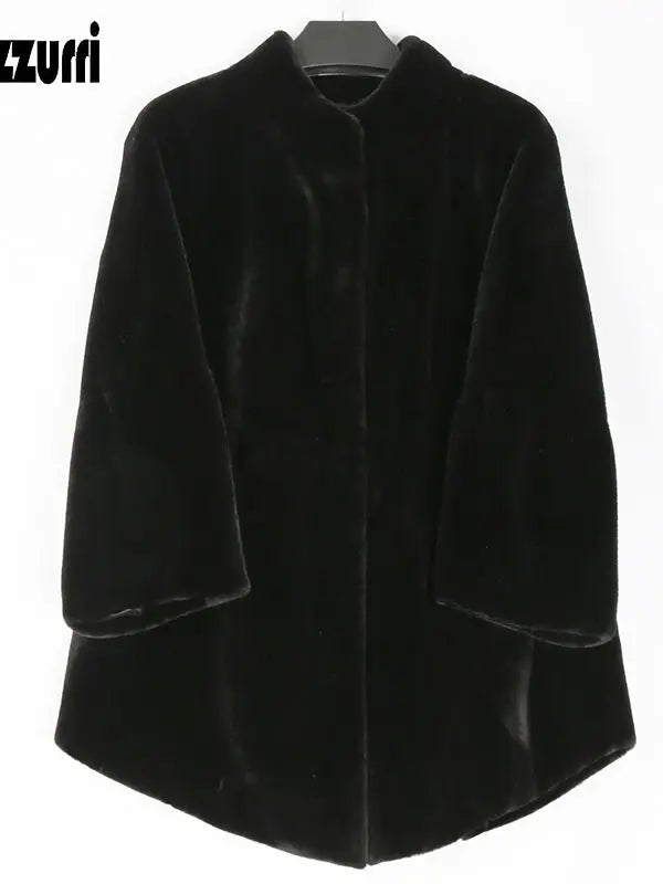 Nerazzurri Fluffy Loose Warm Soft White Faux Fur Coat with Flare Sleeve furry jacket 2022 fashion autumn winter women clothes