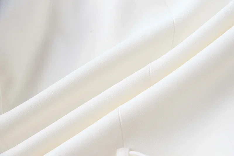 Women's White Black Pocket Blazer High Stretch Oxford Cotton Single Breasted Classic Style Office Blazer for Middle Age