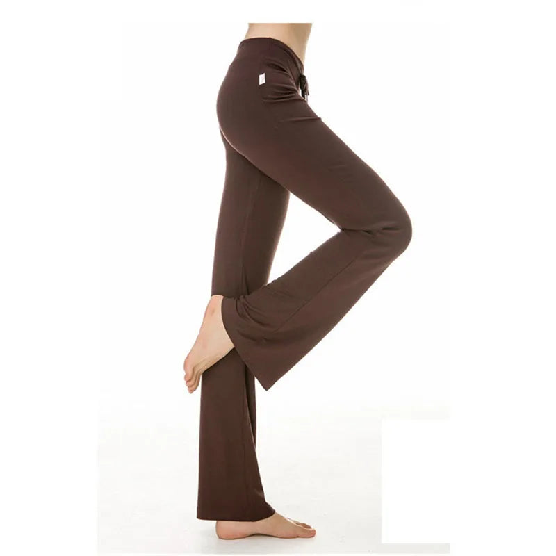 Yoga Flare Leggings for Women High-Waist Wide-Leg Seamless Fitness Workout Pants Gym Elastic Tights Sport Exercise Trousers