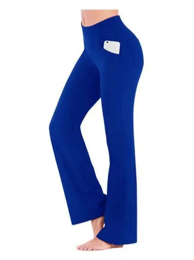 Elegant High-Waist Palazzo Pants for Women Flared Wide-Leg Trousers Solid Color OL Career Wear Killer Style Full-Length Polyester