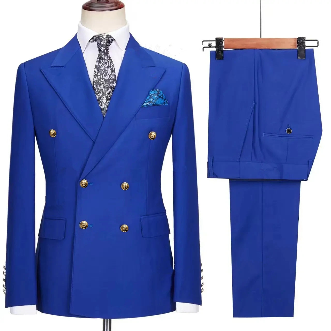 Men's Slim Fit Woollen Suit 2 Piece Set Casual Business Dress Blazer Jacket And Pants Ensemble Fashionable Male Outerwear