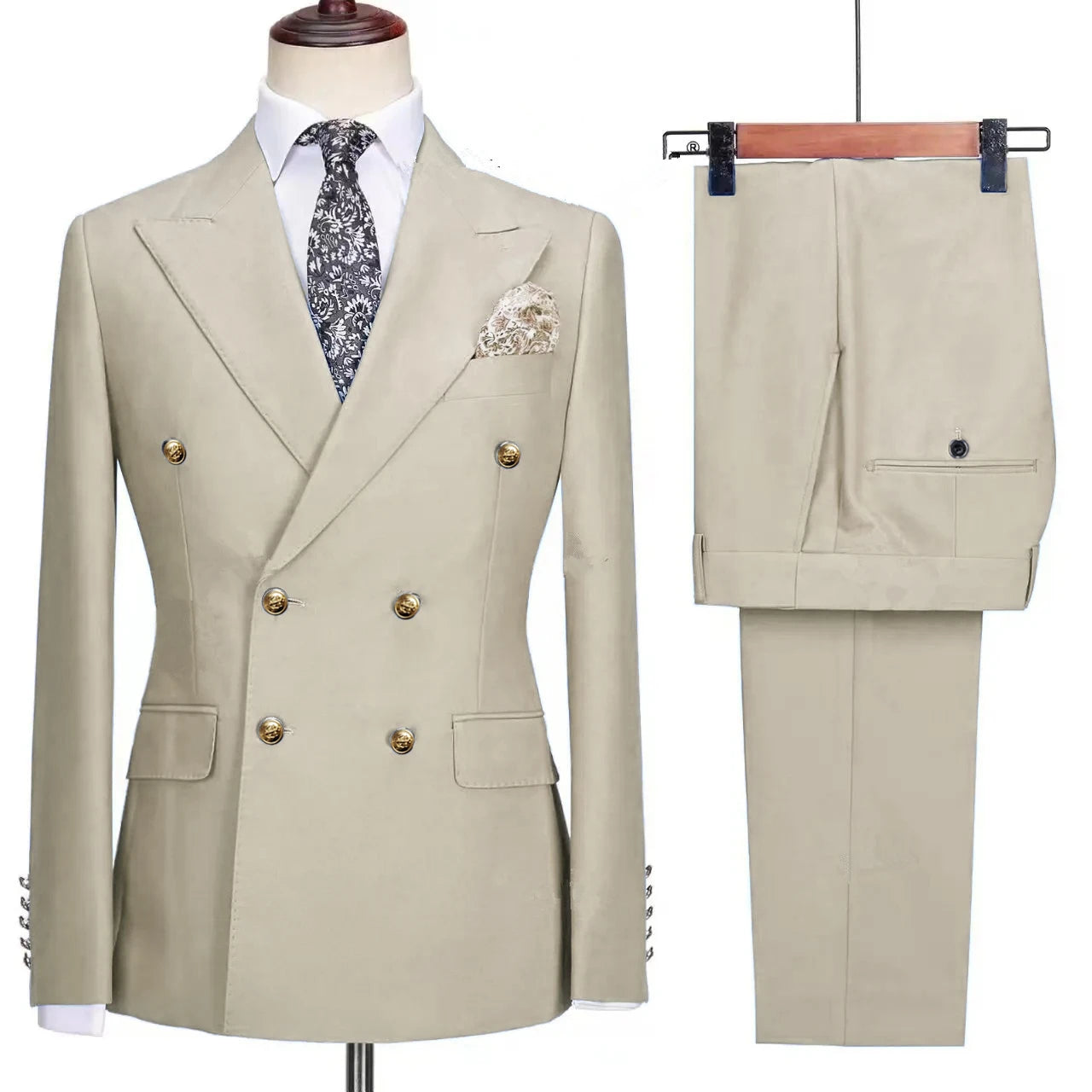 Men's Slim Fit Woollen Suit 2 Piece Set Casual Business Dress Blazer Jacket And Pants Ensemble Fashionable Male Outerwear
