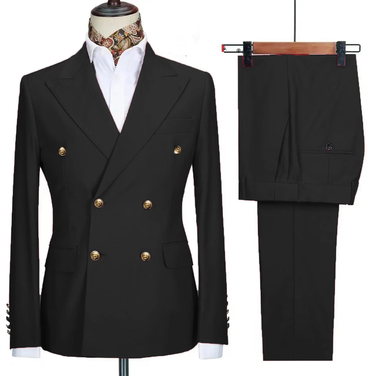Men's Slim Fit Woollen Suit 2 Piece Set Casual Business Dress Blazer Jacket And Pants Ensemble Fashionable Male Outerwear