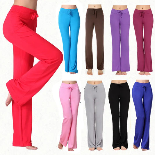 Yoga Flare Leggings for Women High-Waist Wide-Leg Seamless Fitness Workout Pants Gym Elastic Tights Sport Exercise Trousers