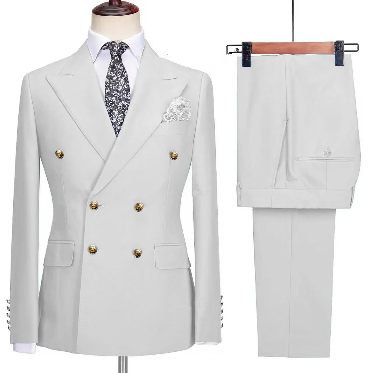 Men's Slim Fit Woollen Suit 2 Piece Set Casual Business Dress Blazer Jacket And Pants Ensemble Fashionable Male Outerwear