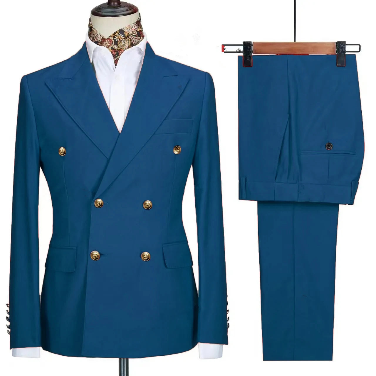 Men's Slim Fit Woollen Suit 2 Piece Set Casual Business Dress Blazer Jacket And Pants Ensemble Fashionable Male Outerwear