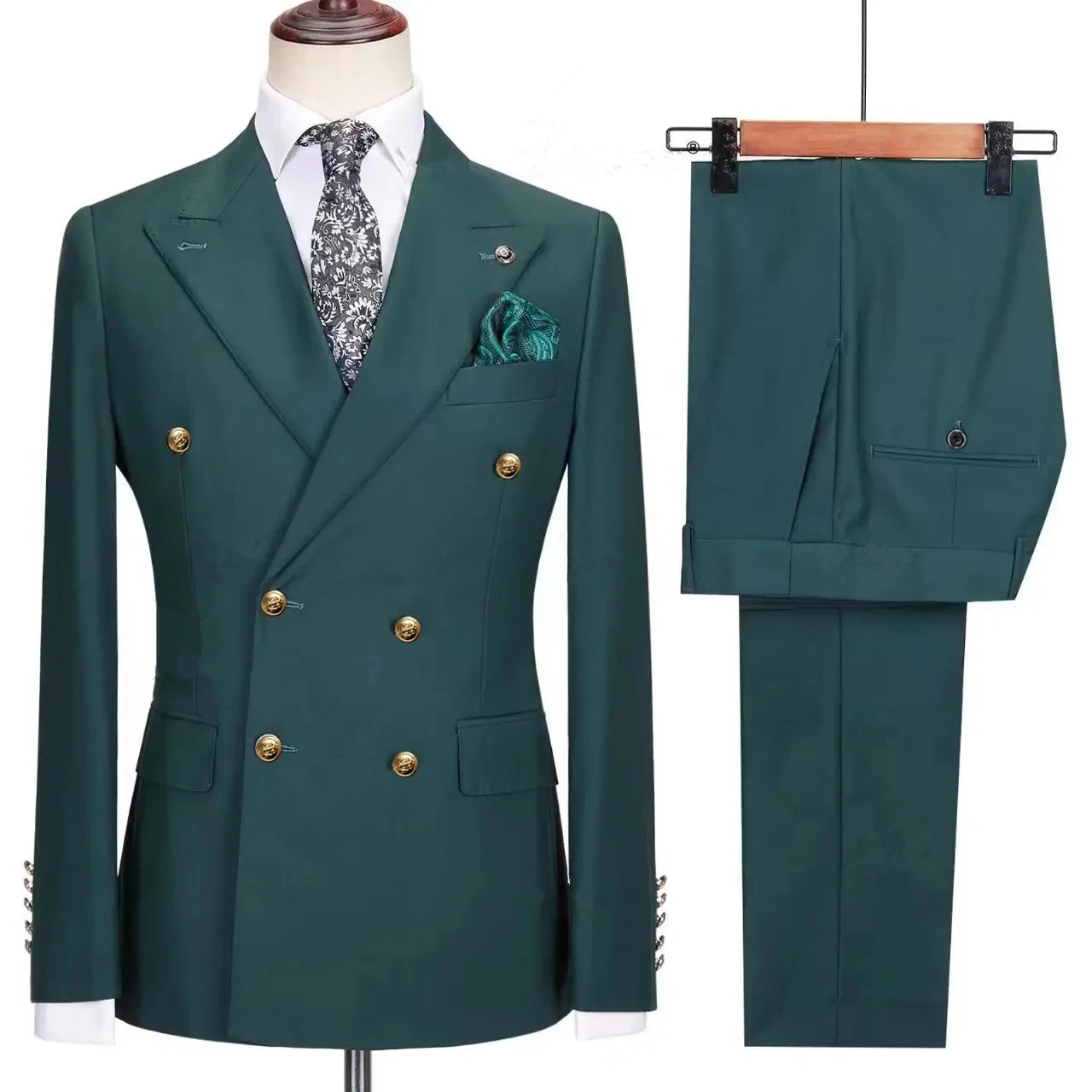 Men's Slim Fit Woollen Suit 2 Piece Set Casual Business Dress Blazer Jacket And Pants Ensemble Fashionable Male Outerwear