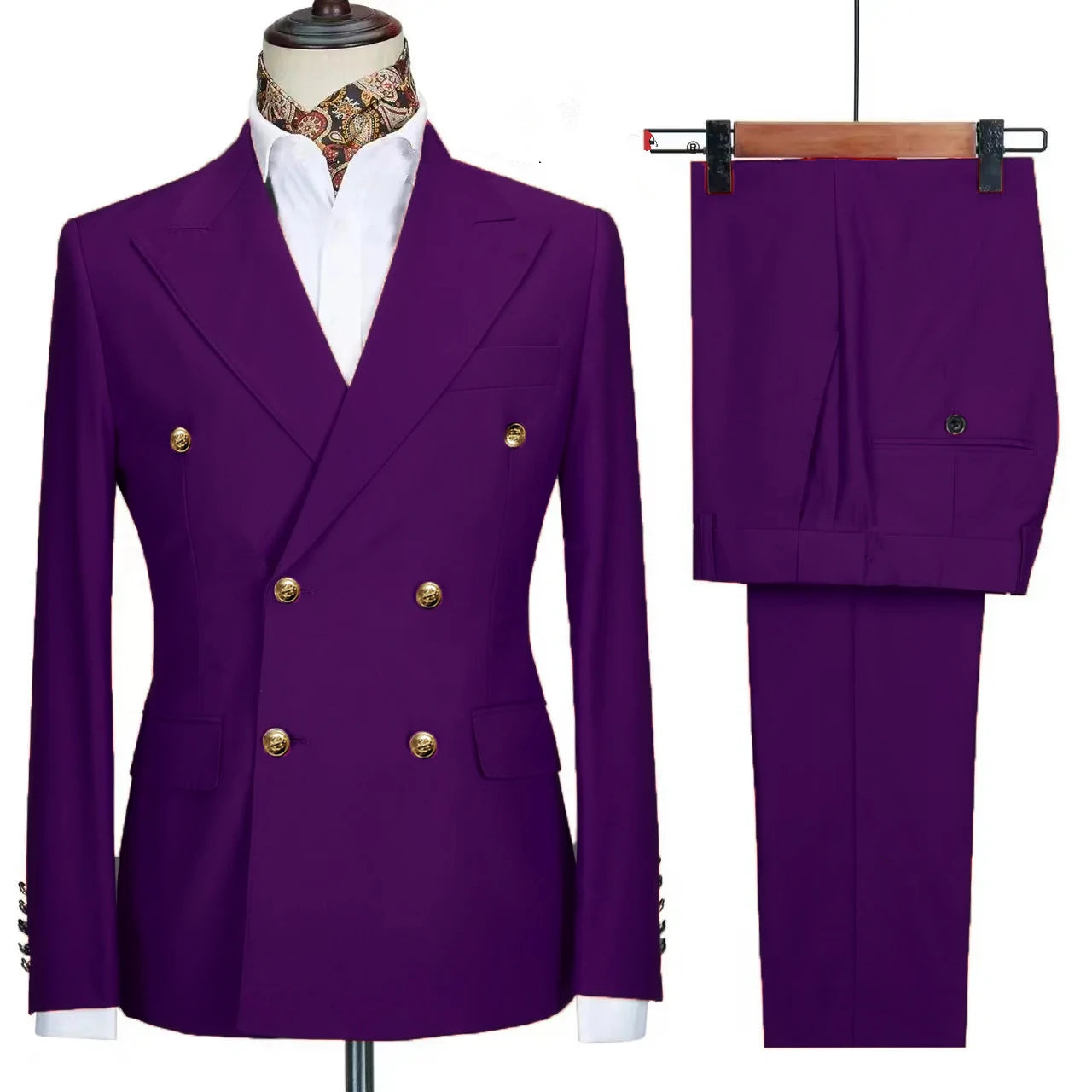 Men's Slim Fit Woollen Suit 2 Piece Set Casual Business Dress Blazer Jacket And Pants Ensemble Fashionable Male Outerwear