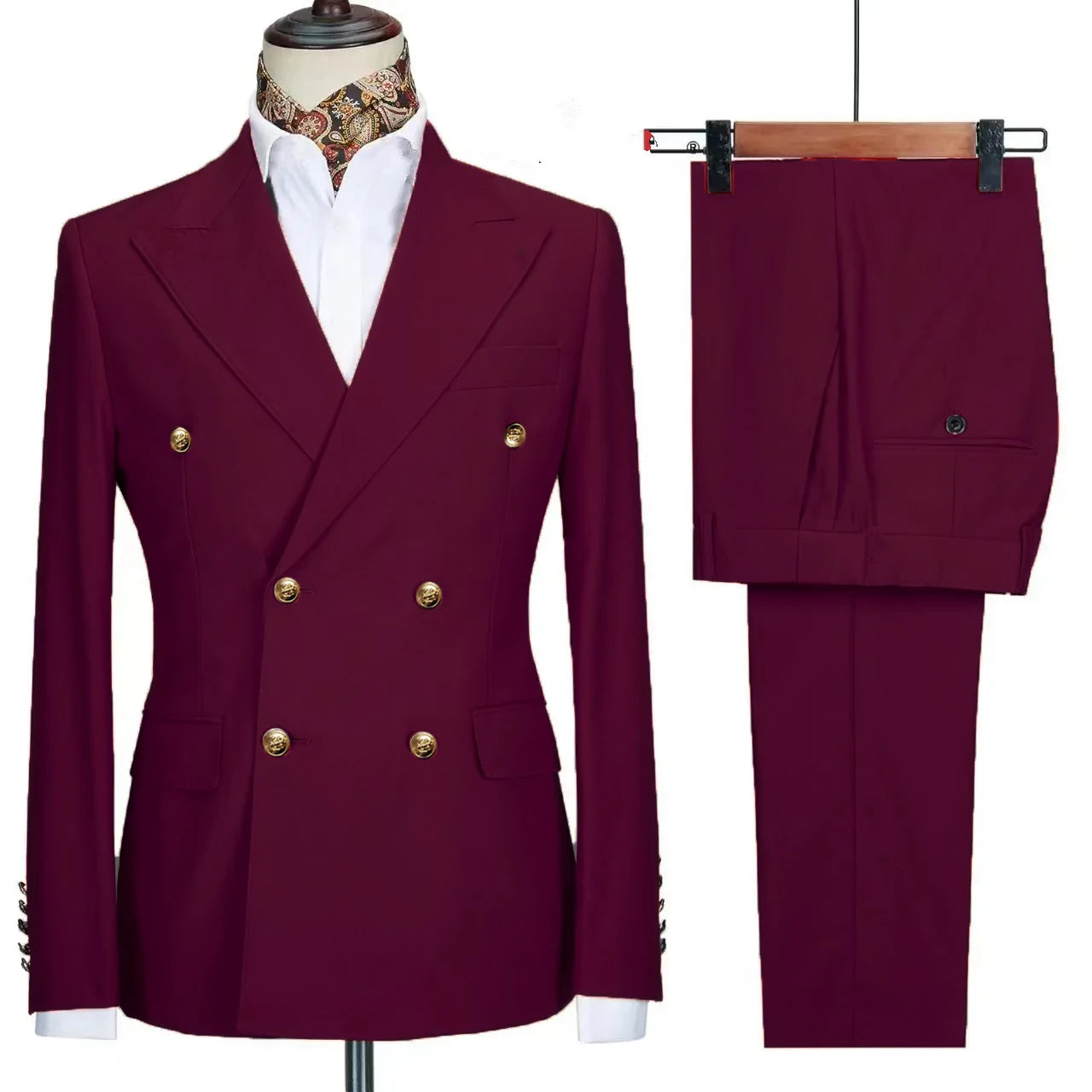 Men's Slim Fit Woollen Suit 2 Piece Set Casual Business Dress Blazer Jacket And Pants Ensemble Fashionable Male Outerwear