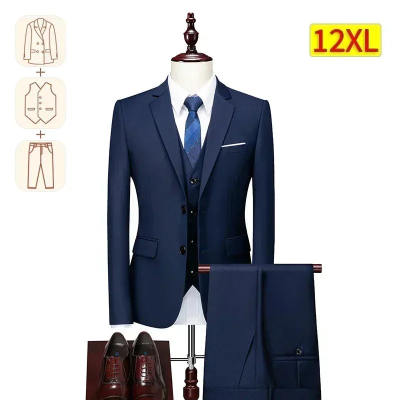 Big And Tall Men's Wedding Dress Blazer And Pants Set - Up to 12XL 155kg/340lbs Tailored Fit plus Size Grooming Smart Casual